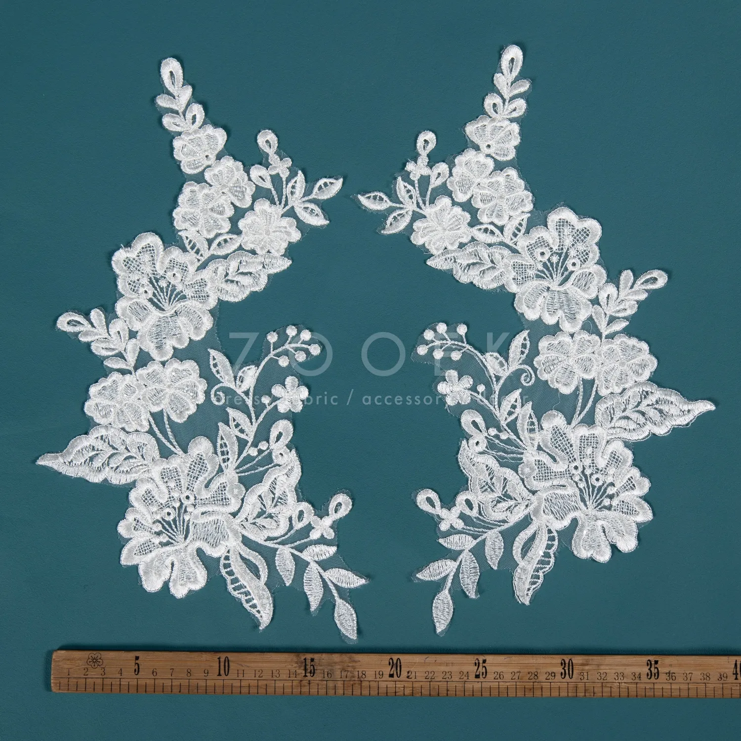 sequinned floral bridal lace appliques