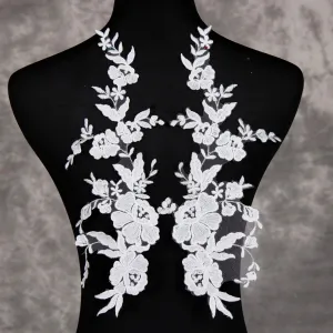 romantic off white floral lace appliques for bridal dress