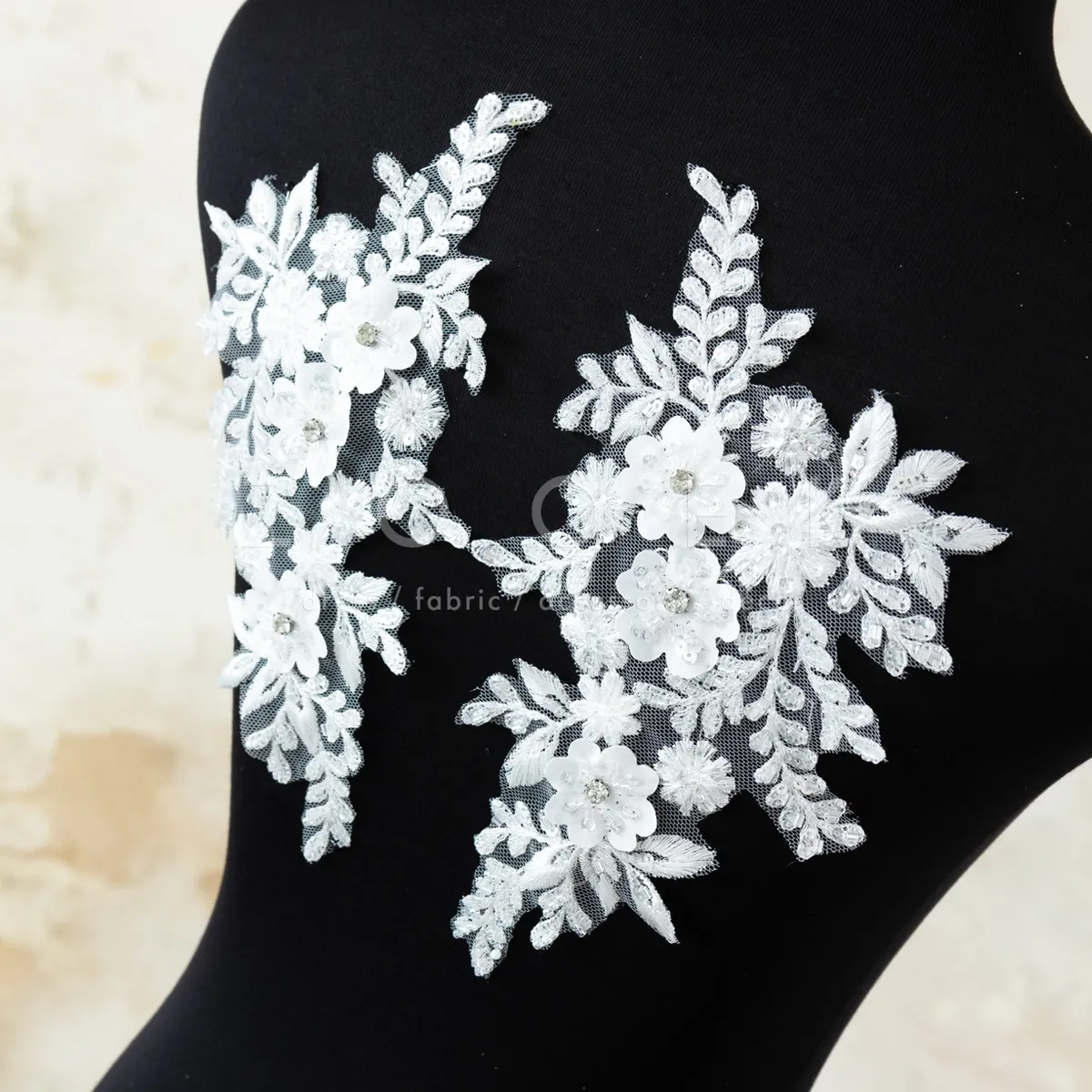 classic white beaded lace appliques