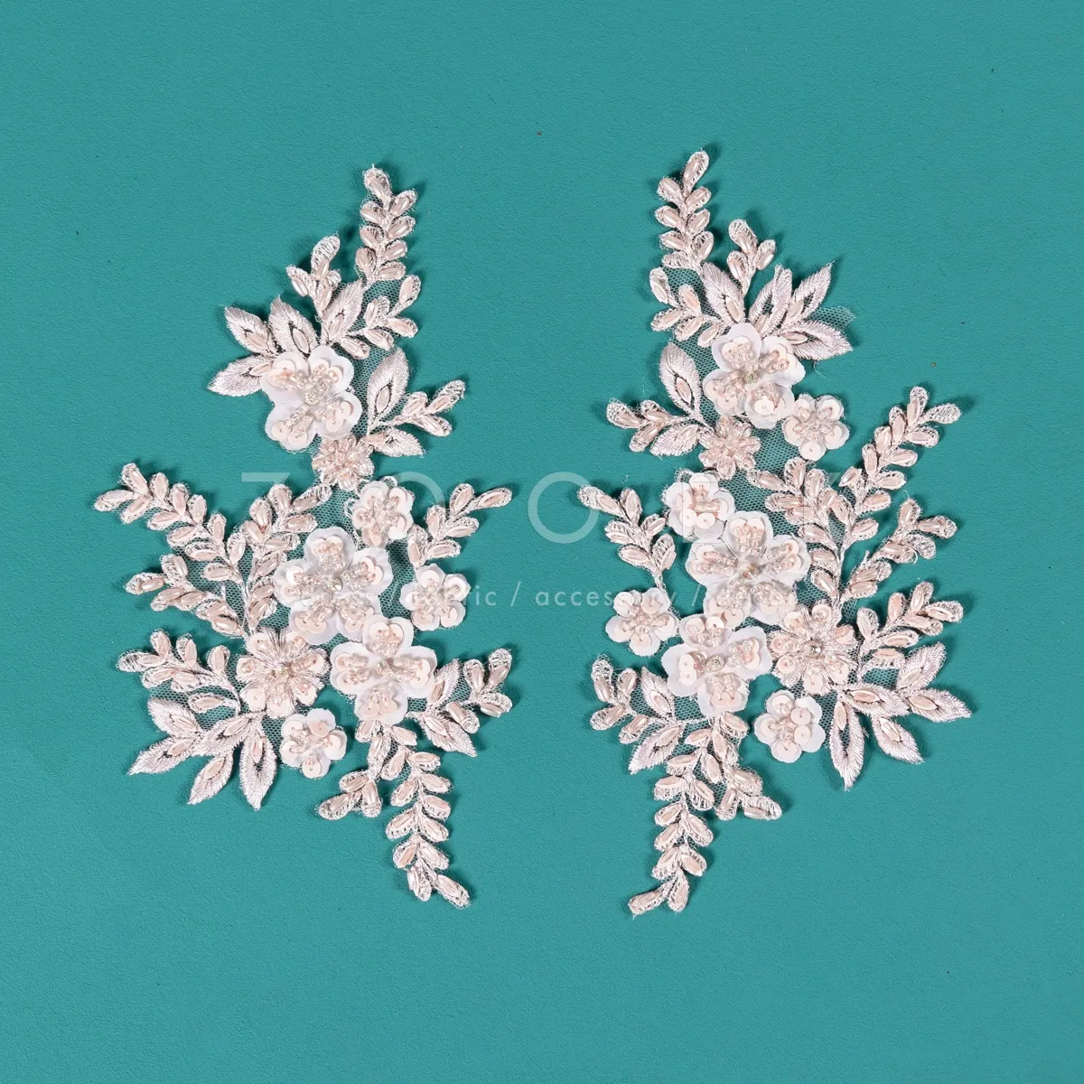 beaded blush embroidery lace appliques