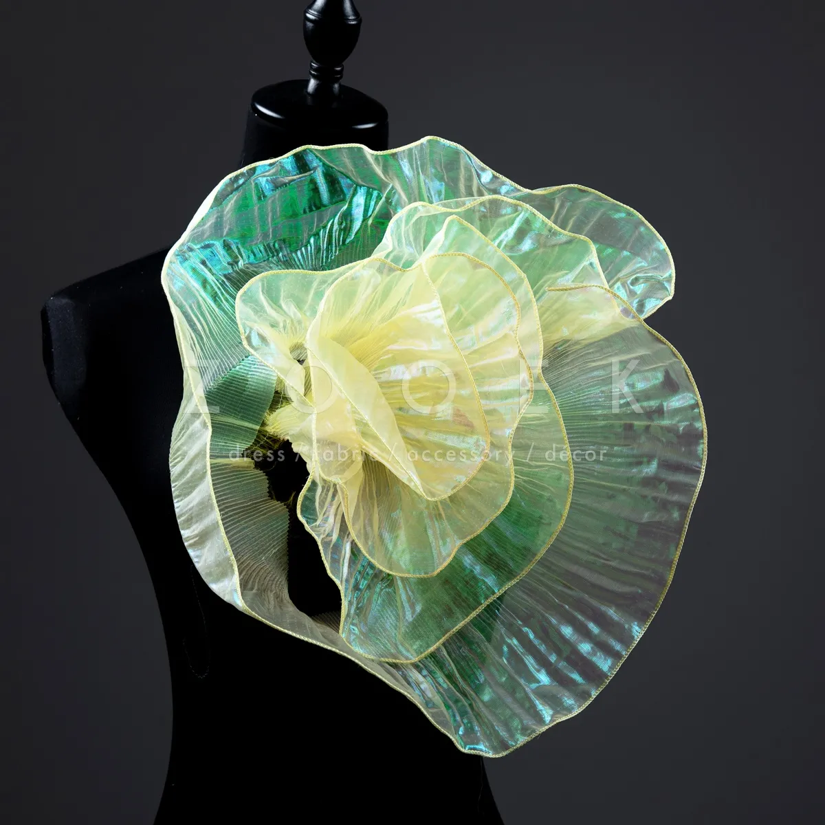 iridescent daffodil organza trim by the yard