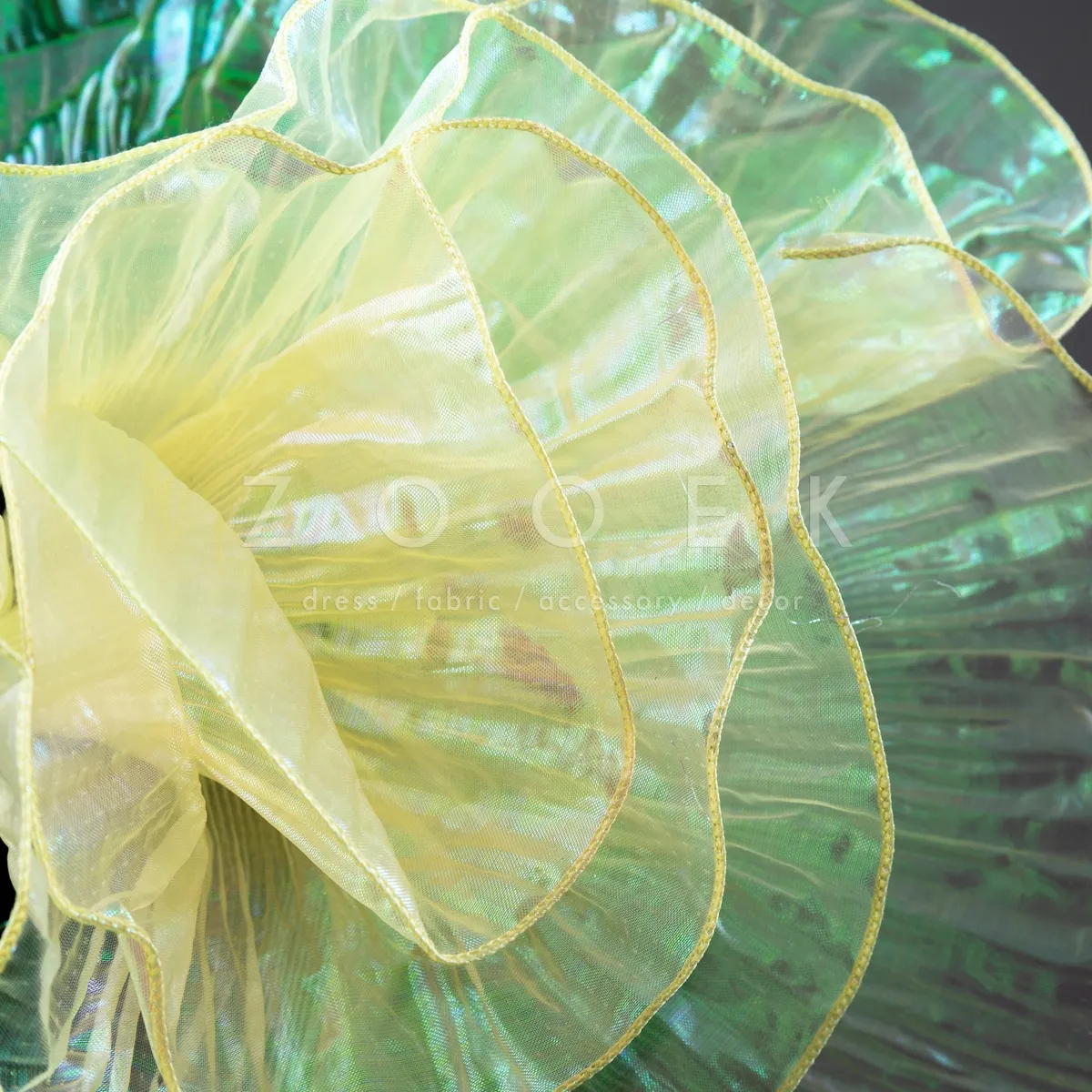 pleated sheer daffodil gauze trim
