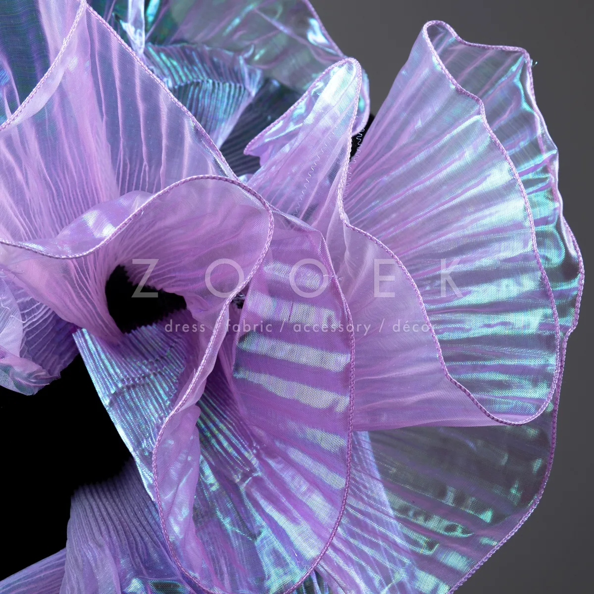 lilac ruffled trimming