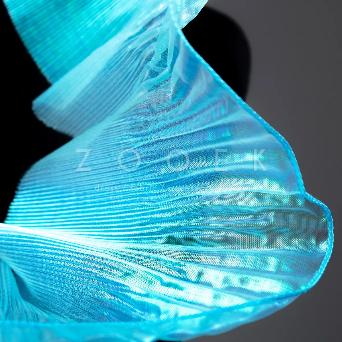 cyan blue organza trim
