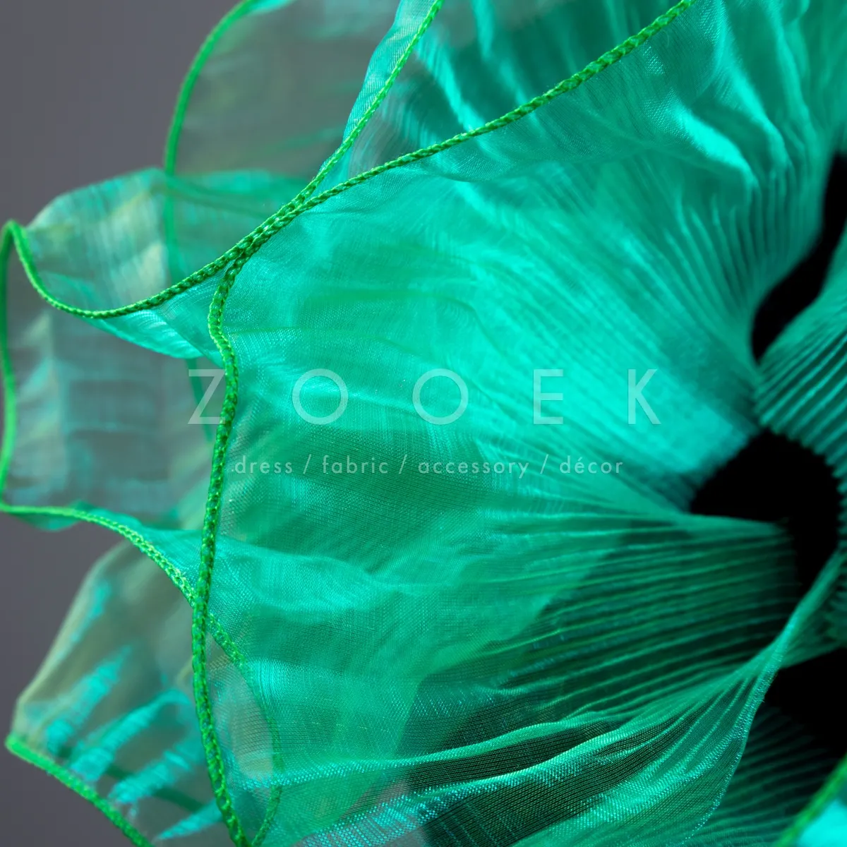 green organza dress trim