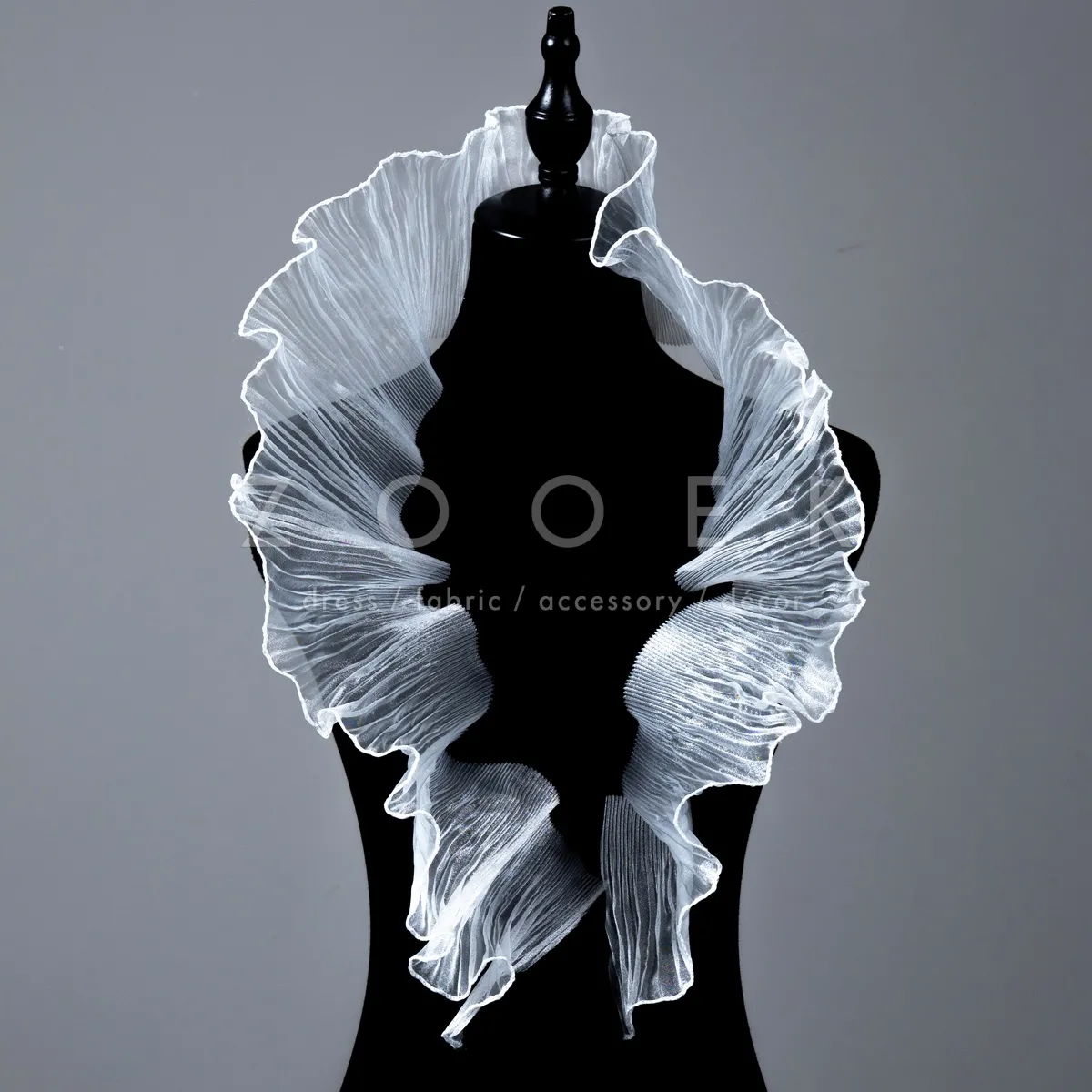 pleated off white sheer organza trim