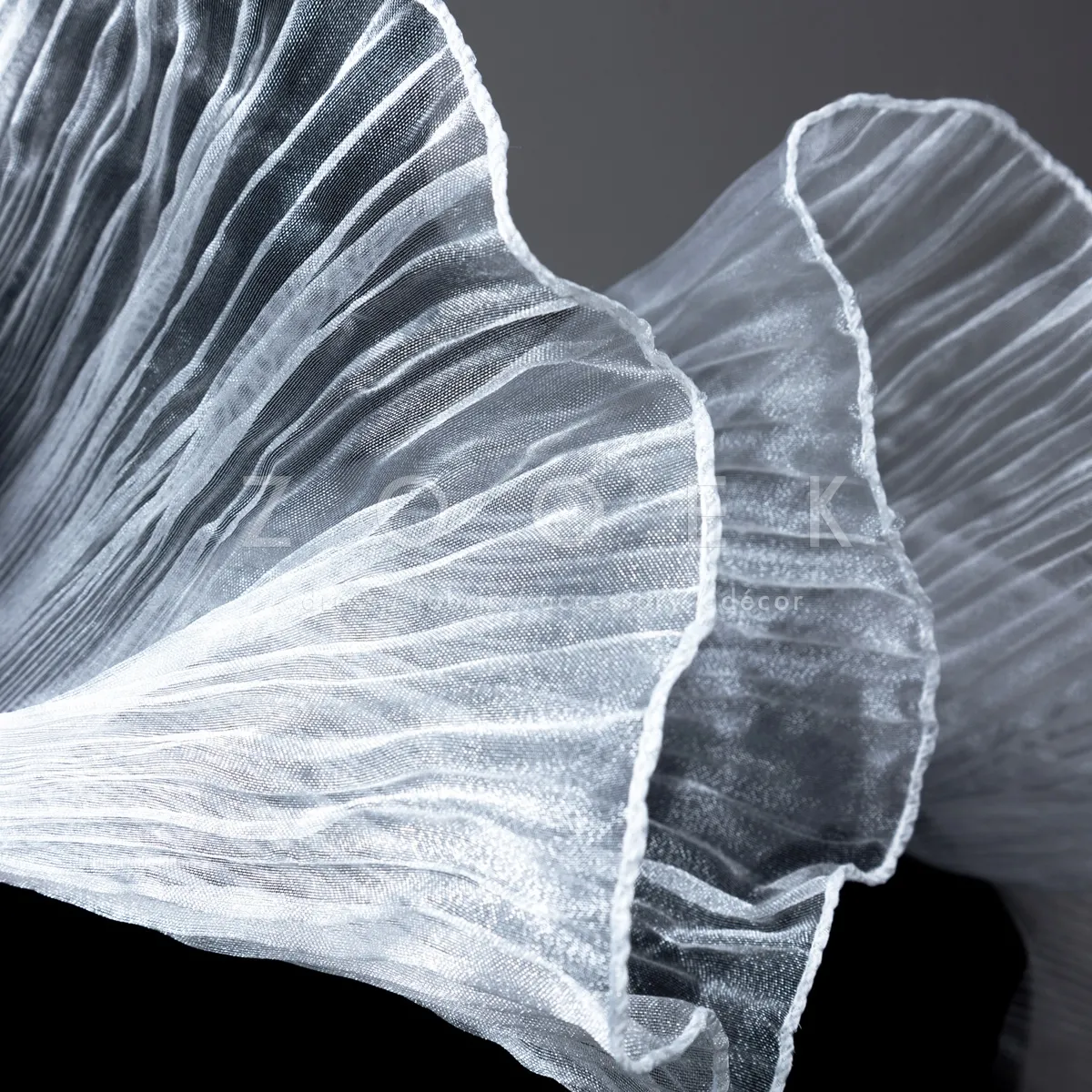 white shimmering sheer organza trim