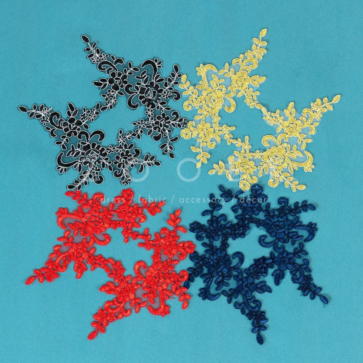 exquisite floral motif embroidery lace appliques