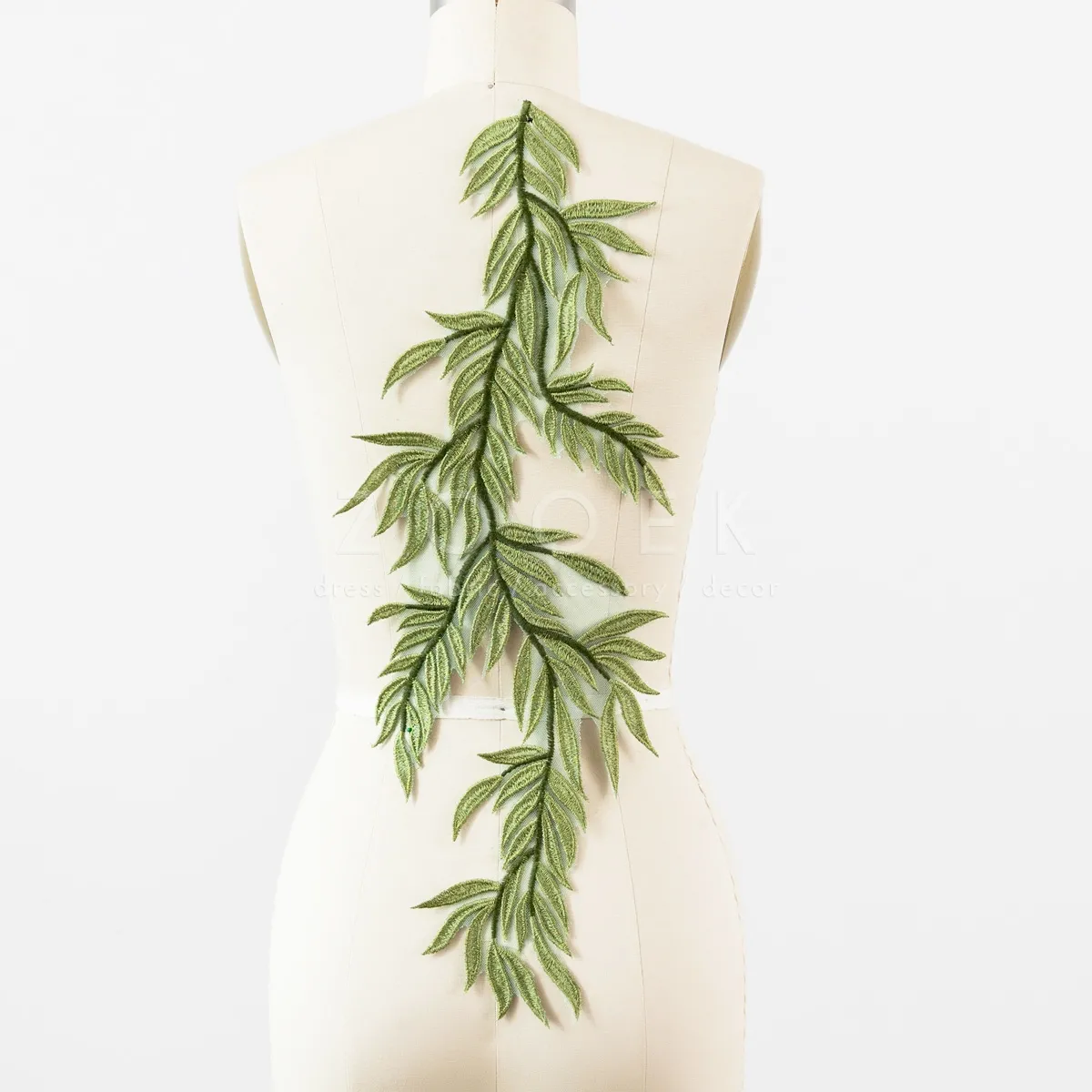 green leaves vine sewing lace appliques