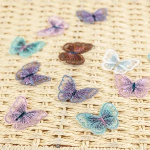 embroidered organza tiny 3D butterfly DIY embellishment