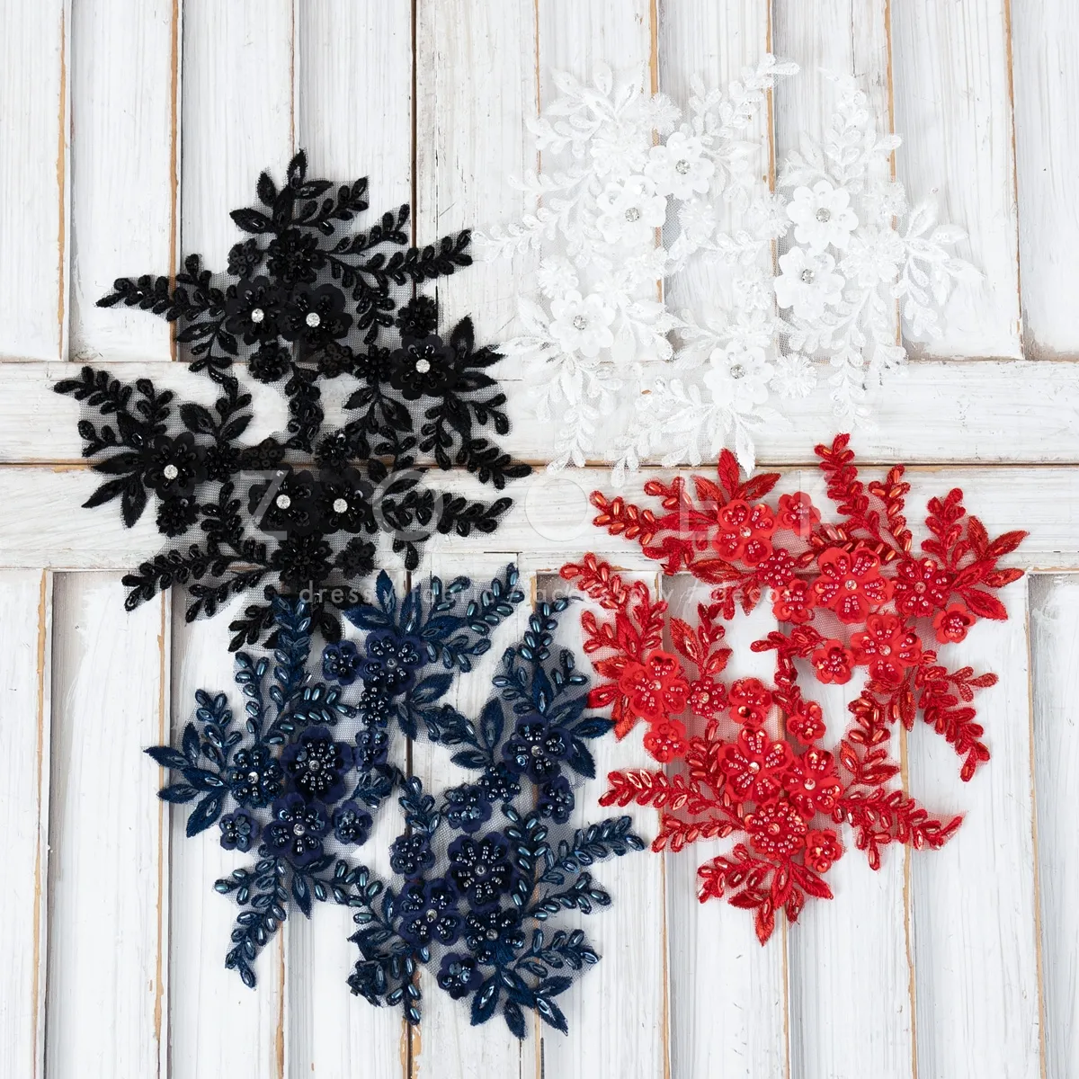 classic floral motif lace patches