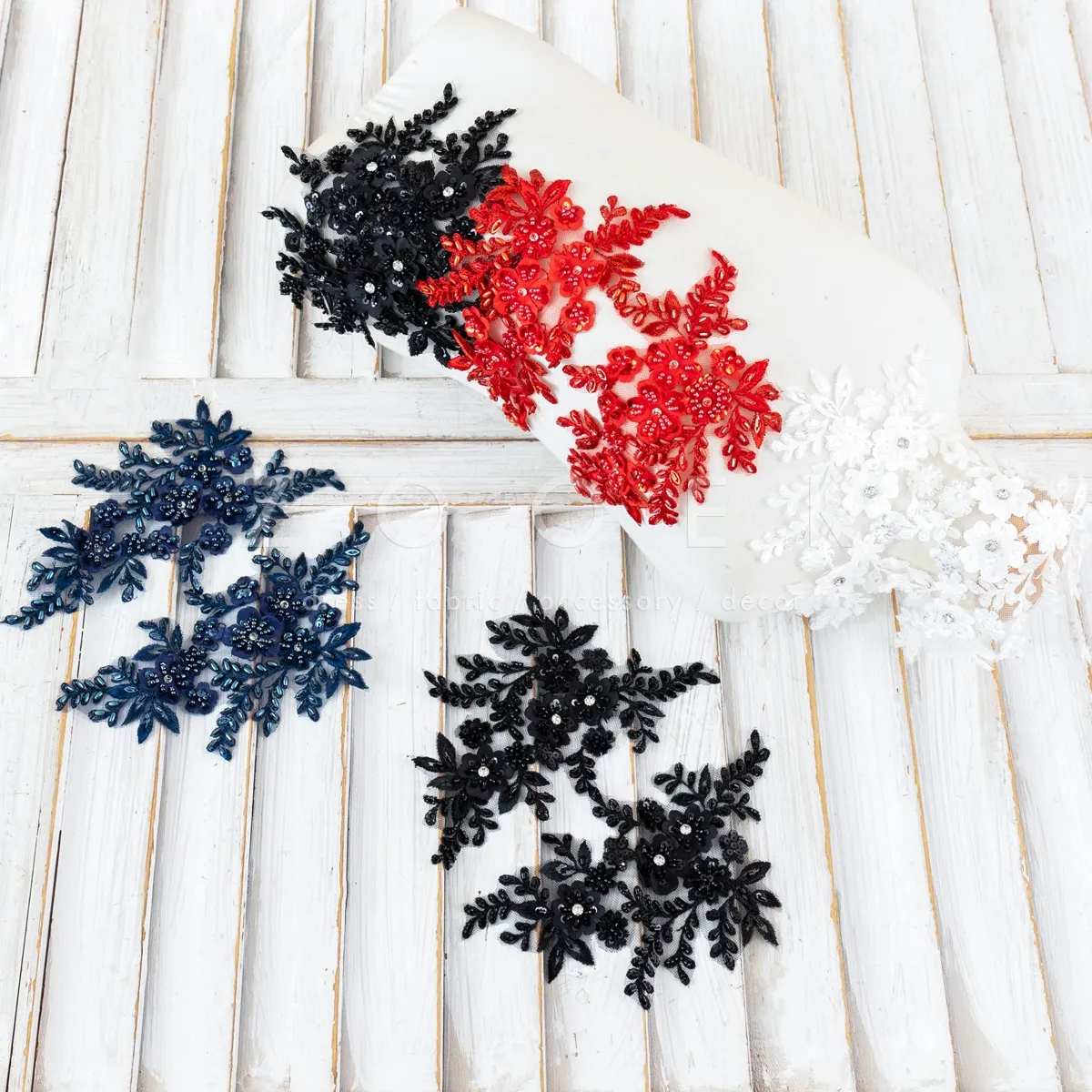 vintage beaded floral lace appliques for prom gowns