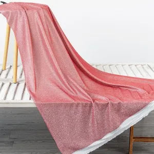 shiny red metallic lurex soft knit fabric by the yard