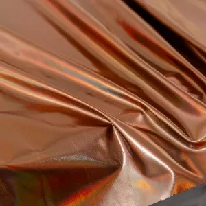 Shiny Coffee Foil Lame Stretch Metallic Dress Fabric