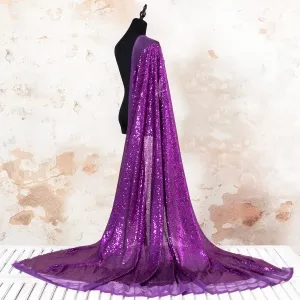 Dazzling Grape Purple 3mm Sequin Metallic Costume Fabric