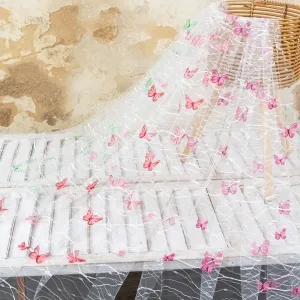 fairy 3d butterfly embroidered feathery wave mesh fabric