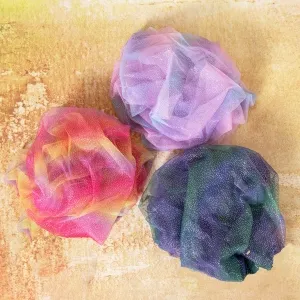 shimmering rainbow ombre glitter soft tulle fabric