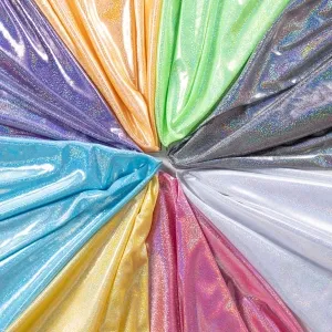 iridescent laser reflective stretch metallic lame fabric