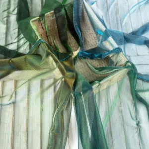 smooth shimmering stretch lurex ethereal mesh fabric
