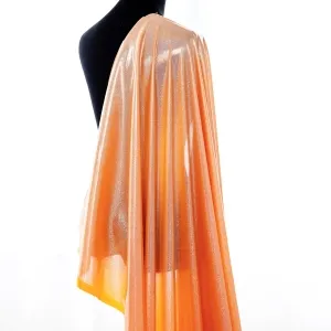 Tangerine Metallic Shiny Stretch Lame Fabric