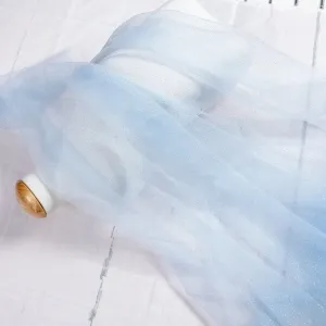 Silver Glitter Ice Blue Mesh Fabric for Tutu Dresses