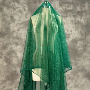 Gold Metallic Glitter Emerald Mesh Prom Dress Fabric