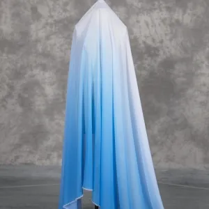 ocean blue to white ombre soft chiffon sewing fabric