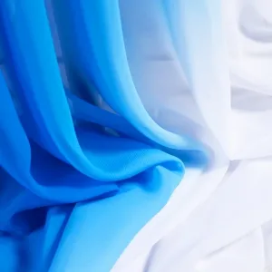 lightweight royal blue to white ombre chiffon fabric