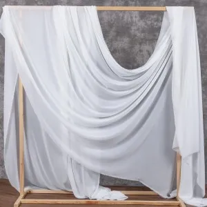 beautiful flowing white 50d composite wire chiffon fabric