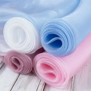 shiny sheer rough hand crystal organza for puffy dresses