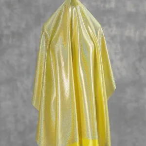 Shiny and Stretch Golden Yellow Iridescent Lame Fabric