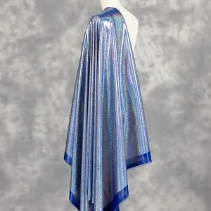 Iridescent Royal Blue Lame Smooth Metallic Foil Fabric