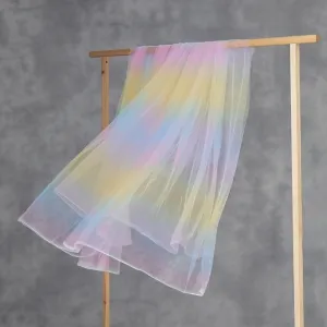 fantasy rainbow ombre color soft tulle fabric by the yard