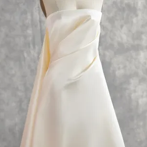 champagne mikado twill satin structured bridal fabric