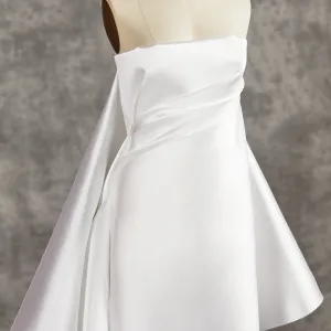 off white twill weave thick structural mikado satin