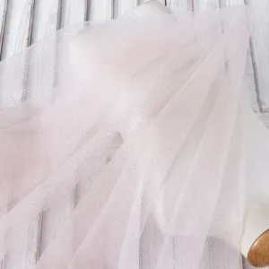 Silver Glitter Light Pink Tulle for Shimmering Dresses