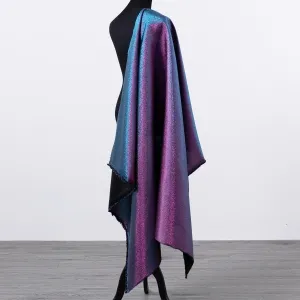 iridescent peacock blue magenta tinsel lurex fabric