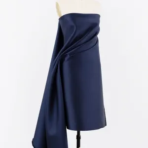 dark navy mikado structured twill satin affordable fabric
