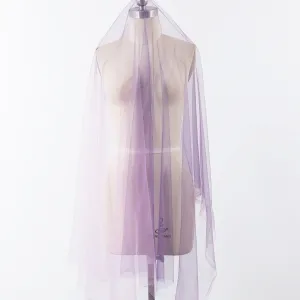 lilac to purple ombre sheer tulle designer dress fabric