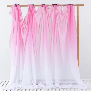 feminine pink and white ombre chiffon prom dress fabric