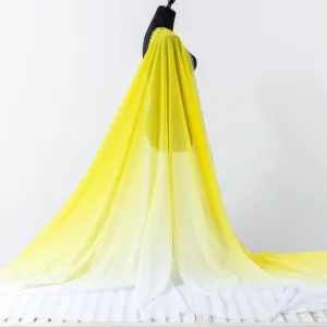 fresh yellow to white gradient lightweight chiffon fabric