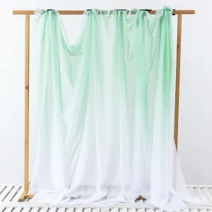 mint and white gradient chiffon designer fabric