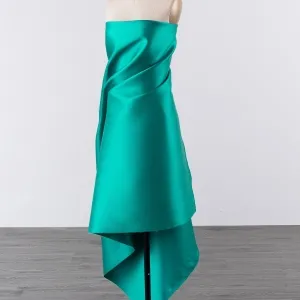 jade twilled structural thick satin evening dress fabric