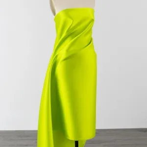 lemon green twill weave heavy satin fabric by the yard