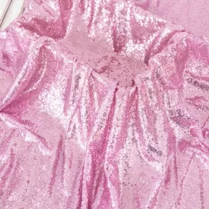 shining pink flare 3mm mini sequin fabric by the yard
