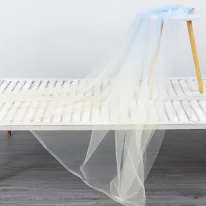 sky blue and corn gradient sheer tulle fabric