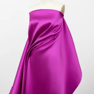 thick magenta twill mikado satin fabric durable material