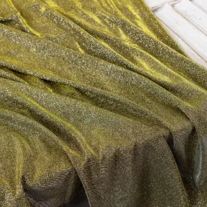 ginger yellow siny metallic lurex 2 way stretch fabric