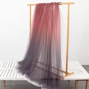 dusty rose to woody brown gradient tulle dress fabric