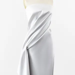 light gray twill weave stiff thick satin mikado fabric